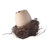 Vasi 1 set di fioriera in ceramica a guscio d'uovo Vaso portatile unico per uova di uccello con nido