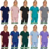 Anpassad tryckt logotyp andningsbar unisex medicinsk enhetlig ljus tunn sjuksköterska skrubber set kirurgisk skönhet sal spa pet work wear kostym 238c#