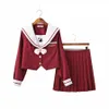 2020 Neue Ankunft Rose Und Katze Stickerei Orthodoxe Jk Uniform College Wind Student Sailor Schuluniform Lg Rock Zwei Stück set I4qT #