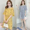 Maternity Summer Short-Sleeved Dresses Womens Dresses Tops T-Shirt Loose Big Yards Medium-Length Maternity Skirt 240321