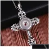 Colares Pingente Boom Life Trendy Faith Cross Style Snap Colar Pingente com Link Chain Fit 18mm Botão Jóias para Wo Jllnxg Drop Dhfyi