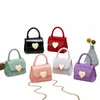 2023 New Solid Color Fresh and Sweet Love Lock Chain Mini PVC Jelly Women's Bag Fi Crossbody Lipstick Small Bag B15X#