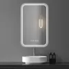 LED-Badezimmerspiegel, verstellbar, 3 Farben, 3 Lichter, Wandmontage, Anti-Beschlag-Beleuchtung, intelligenter Schminkspiegel, mit Zeit- und Temperaturanzeige (50,8 cm x 71,1 cm)