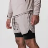 Pantalones cortos para hombre Deportes Fitness 2In1 QuickDrying Transpirable Stretch DoubleLayer Joggers Gym Running Pantalones de entrenamiento 240327