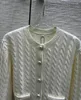 Women's Knits Celebrity Temperament Cardigan Fashion Sweet Age Reducing Fried Dough Twists Stripe Pearl Button Sweater