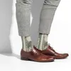 Tendance de rue imprimée d'élément USD personnalisé en 3D, assortie à de longues chaussettes décontractées créatives à jambe droite