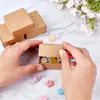 100pcs Kraft Paper Gift Box Square Square Polding Packaging Jewelery Storage عرض حفل زفاف حفلة عيد ميلاد الحلوى 5555x25cm 240327