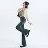 Jeans pour femmes Boliyae Belted Design Vintage Flare Femmes Y2K Mode Slim Denim Pantalon Harajuku Streetwear Taille Haute Pantalon à Jambes Larges