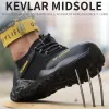 Boots New Summer Breathable Mesh Men Safety Shoes with Steel Toe Cap Lightweight and Comfortable Working Boots Man Sneakers