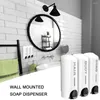 Liquid Soap Dispenser Triple 350 ml Body Wash Multifunctionele wandmontage Waslotion Container Warmtebestendig voor badkameraccessoires