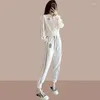 Running Sets Badypczd Frau Sportanzüge Stand Collar Casual Letter Hoodie Lose Weitbein Joggers Hosen Koreanische zweiteilige Frauen Outfits