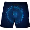 Short pour homme avec illustration de données de technologie AI amusant imprimé en 3D sport décontracté vacances plage ample Baggy natation