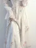 Casual Dresses Fashion Women Elegant Midi Long Soft Dress Spring Floral Vintage Slim Chiffon Party Wedding Vestidos Female Maxi Robe