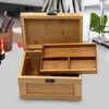 Jewelry Pouches Wooden Box Treasure Chest Bamboo Holder Storage For Art