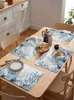 Bord Mats Summer Ocean Coral Shell Conch Sea Star Kitchen Dining Decor Accessories 4/6st Placemat Heat Resistant Table Seary Mat