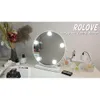 1pc LED Round Vanity Mirror, Dimmable Screen, Cosmetic with Stand, Smart Touch Control, 360° Rotation, Lighted Makeup Mirrors for Bedroom, Living Room, Bathroom