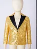 Shiny Sequins Blazer Kid Boy Stylish Jacket Coat Blazer Tuxedo For Wedding Banquet Birthday Party Hip Hop Jazz Stage Performance