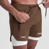 Verão esportes homens shorts 2 em 1 camo jogger correndo treino de fitness treinamento multifuncional calças secagem rápida ginásio 240322