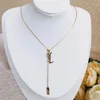 Luxury Gold-Plated Minimalist Style Necklace Brand Designer Pendant Style Design High-Quality Charming Girl Necklace Wedding Gift