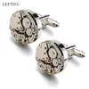 Titta på rörelse manschettknappar för fast rostfritt stålpunk Gear Watch Mechanism Cuff Links för Mens Relojes Gemelos 240320