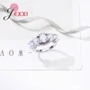 Klusterringar trendiga 925 sterling silver uttalande ring lila kubik zirkon opal sten kvinnor finger tillbehör smycken toppkvalitet