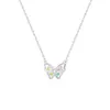 Flower Fairy Collar Chain Super Immortal Sweet Girl Feeling Simple and Light Luxury Pendant Womens Temperament Colored Zircon Butterfly Necklace