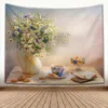 Tapestries Nice Oil Painting Bouquet Tapestry Wall Hanging Home Decoration Sleeping Pad Carpets Dorm Decor