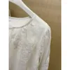 Blusas femininas 2024 primavera outono tripulação pescoço oco para fora moda solta manga longa estilo chinês bordado flor renda chiffon topo