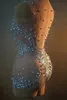2024 Nouveau Rhinestes Body Pole Dance Performance Vêtements Party Rave Outfit Clubwear Stretch Drag Queen Costume VDB8137 K0iD #
