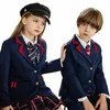 Ensemble de costume d'école d'étudiant de style anglais et uniforme de maternelle, vêtements d'école de printemps et d'automne, uniformes de classe d'automne pour enfants.R99y#