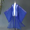 Древний китайский ханьфу сплошной цвет тюлевой кардиган с широкими рукавами пальто классический костюм для народного танца сценическое фото одежда e926 #