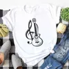 Plus Size Maycaur Harajuku Vrouwen T-shirt Music Note Gedrukt Tops Vrouwen Nieuwe Zwarte T-shirt Dames Fi Grafische Tees vrouwelijke Tops a1R1 #