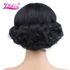 Wigs Lydia Synthetic Curly Natural Black Kanekalon Short Wig For African American Russian Women Heat Resistant Wigs Heat Resistant