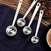 Scoops de café 2 PCS Set Set Mesure Supplies Kitchen Mesury Metal Tyspoon Farine 15 ml en acier inoxydable Scoop