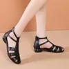 Casual Schoenen Zomer Vrouwen Gesloten Teen Sandalen 2024 Romeinse T-Strap Zacht Leer Voor Vrouwen 3 Cm Hak dames Sandalias