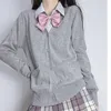сладкий сексуальный JK униформа японский консервативный стиль вязаный свитер пальто карманный Котт студенты школьный сплошной цвет кардиган куртка 5XL 736e #