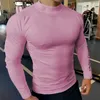 Męskie koszulki T-shirt fitness plus rozmiar T-shirt Mens T-shirt T-shirt na siłowni z długim rękawem