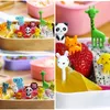 Widelce 10pcs mini kreskówek ciasto owocowe wykałaczka wielokrotnego użytku dla dzieci plastikowe dzieci lunch bento akcesoria imprezowe wystrój imprezowy