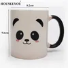 Mokken Creatieve Leuke Panda Patroon Ronde Thermische Overdracht Kleur Veranderende Single Layer Mok Cup Thuiskantoor Bar Restaurant Theekopje Gift