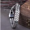 Bracelet à breloques loup Viking rétro européen et américain pour hommes, boucle en maille en acier inoxydable, punk, bijoux de cyclisme AB52