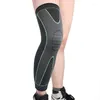 Knee Pads 1Pc Knit Lengthen Elastic Green Stripe Support Sports Kneepad Braces Leg Sleeve Non-slip Bandage Compression Warmer