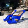 Aquazzura Strass Dekoration Hausschuhe Slides Kristall Seide Stiletto Heels Sandalen für Damen Luxus Designer Sandalen Strass Dinner Party Schuhe Mit Box