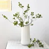 Flores decorativas 3 pçs decorar galhos simulados decorações de árvore de natal ramos artificiais ficus folha falsa de plástico