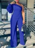 plus Size 5XL VONDA Elegant Women Jumpsuit 2024 Summer Lg Sleeve Sexy Off Shoulder Rompers Irregular Hem Solid Casual Playsuit I4ts#