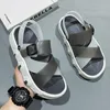 Yishen Men Sandals Sandals Buty Casual Trend Stylowa platforma gladiatora otwartego palca na zewnątrz plaża Y Black 240328