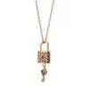 Collier pendentif de luxe et exquis, micro-ensemble pour femmes de mode européenne et américaine, collier porte-clés personnalisé coloré en Zircon AB51