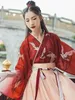Hanfu Han Element alten chinesischen Stil Ming-Dynastie Verbesserung traditionelle Kleidung Frau asiatische Dr. Mädchen Gules Mantel Rock n0gE #