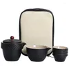 Teaware Sets Chinese Ceramic Tea Set Black Quick Cup Travel Portable Kit Teapot Bone China