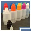 Packing Bottles Wholesale Packing Bottles Colorf Pe Dropper L 5Ml 10Ml 15Ml 20Ml 30Ml 50Ml Needle Tips With Color Childproof Cap Sharp Dhvdk