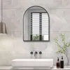 1 st båge badrumsvägg, gyllene/svart väggmonterad sminkspegel för vardagsrum, sovrum, badrum, entré hall, hemdekorationer